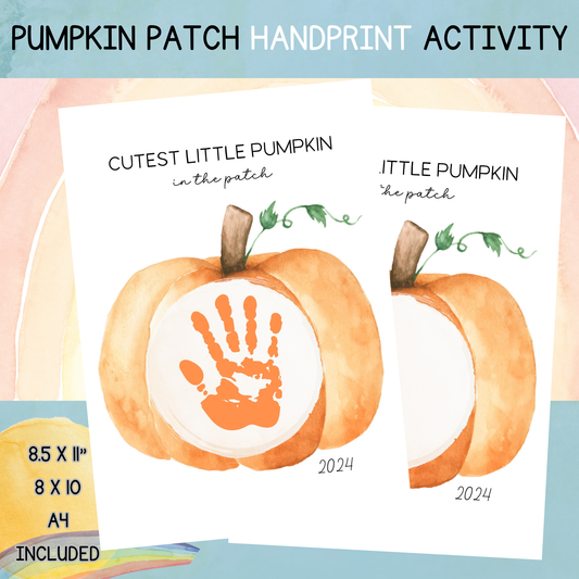 2024 Cutest Pumpkin Handprint Picture Art PRINTABLE Keepsake