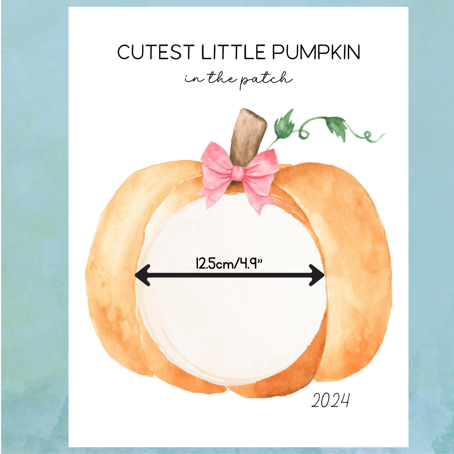 2024 Pink Coquette Cutest Pumpkin Handprint Picture Art PRINTABLE Keepsake